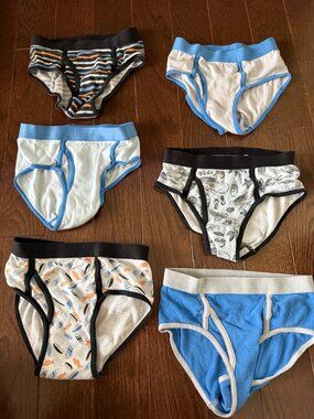 CAT & JACK BOYS' SIZE 6/7 PACK 100% COMBED COTTON BRIEF UNDERWEAR